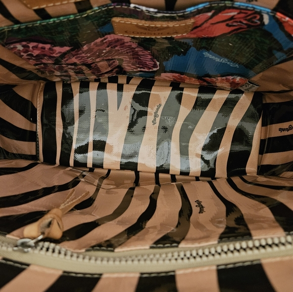 Consuela Classic Tote Bright Floral With Striped Sides. - Picture 11 of 11